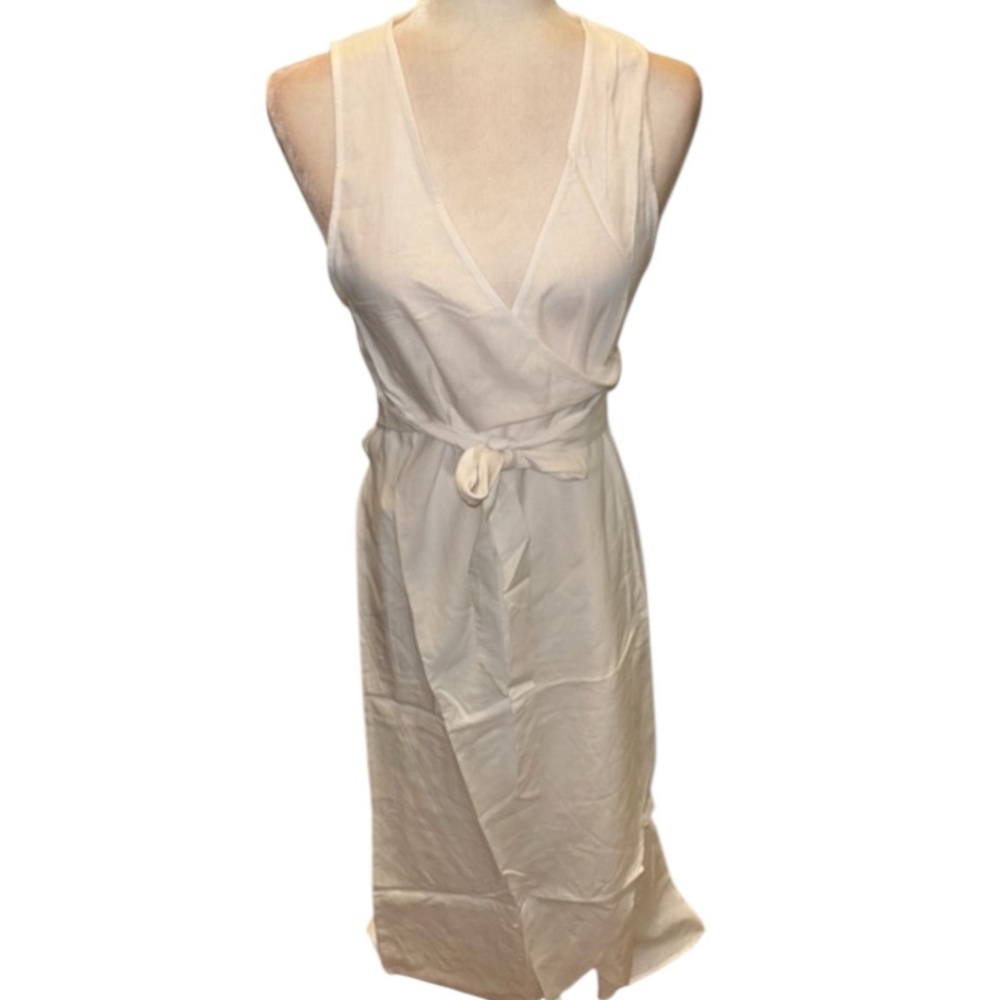 Andie The Maxi Wrap Dress Linen Coconut Women's Size Medium - Picture 2 of 8